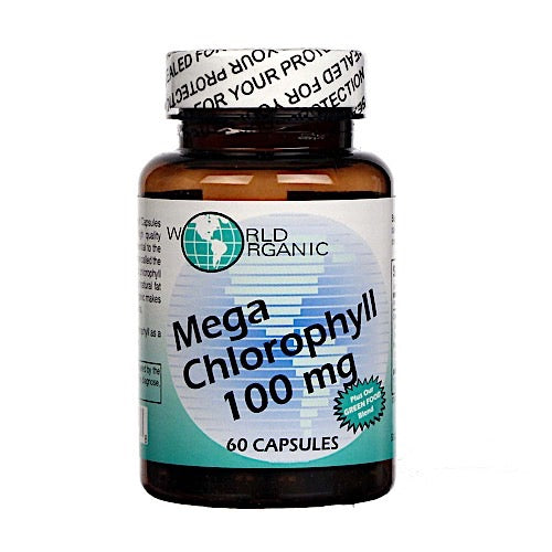 World Organics, Mega Chlorophyll 100 mg, 60 Capsules UPC 726899590568 | Hilife Vitamins