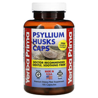Yerba Prima, Psyllium Husks (Gelatin), 180 Capsules UPC 046352001067 | Hilife Vitamins