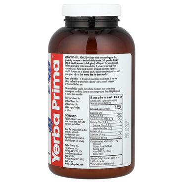 Yerba Prima, Daily Fiber® Formula, 12 oz (340 g) UPC 046352002002 | Hilife Vitamins
