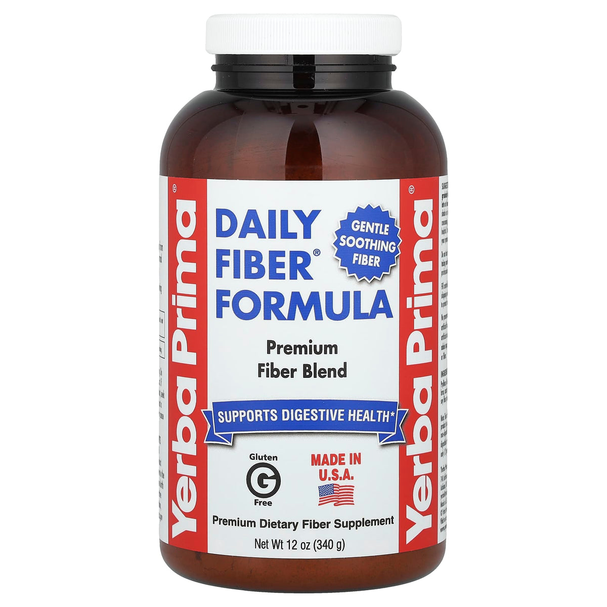 Yerba Prima, Daily Fiber® Formula, 12 oz (340 g) UPC 046352002002 | Hilife Vitamins