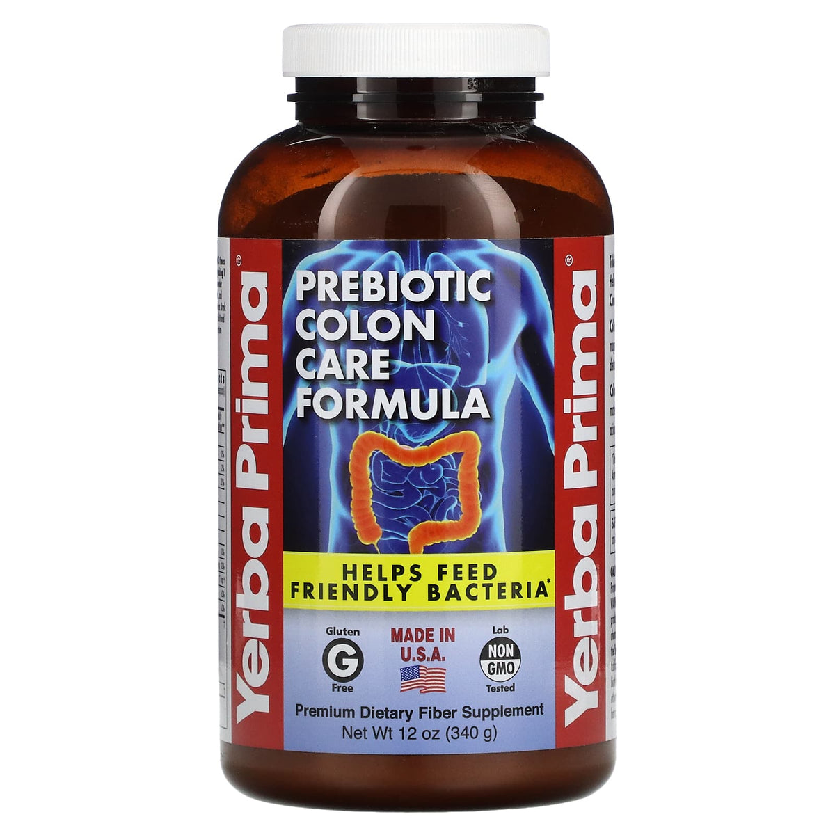 Yerba Prima, Prebiotic Colon Care Formula Powder, 12 Oz UPC 046352002040 | Hilife Vitamins