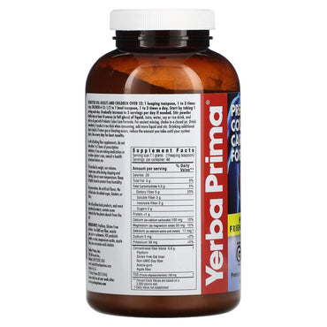 Yerba Prima, Prebiotic Colon Care Formula Powder, 12 Oz UPC 046352002040 | Hilife Vitamins