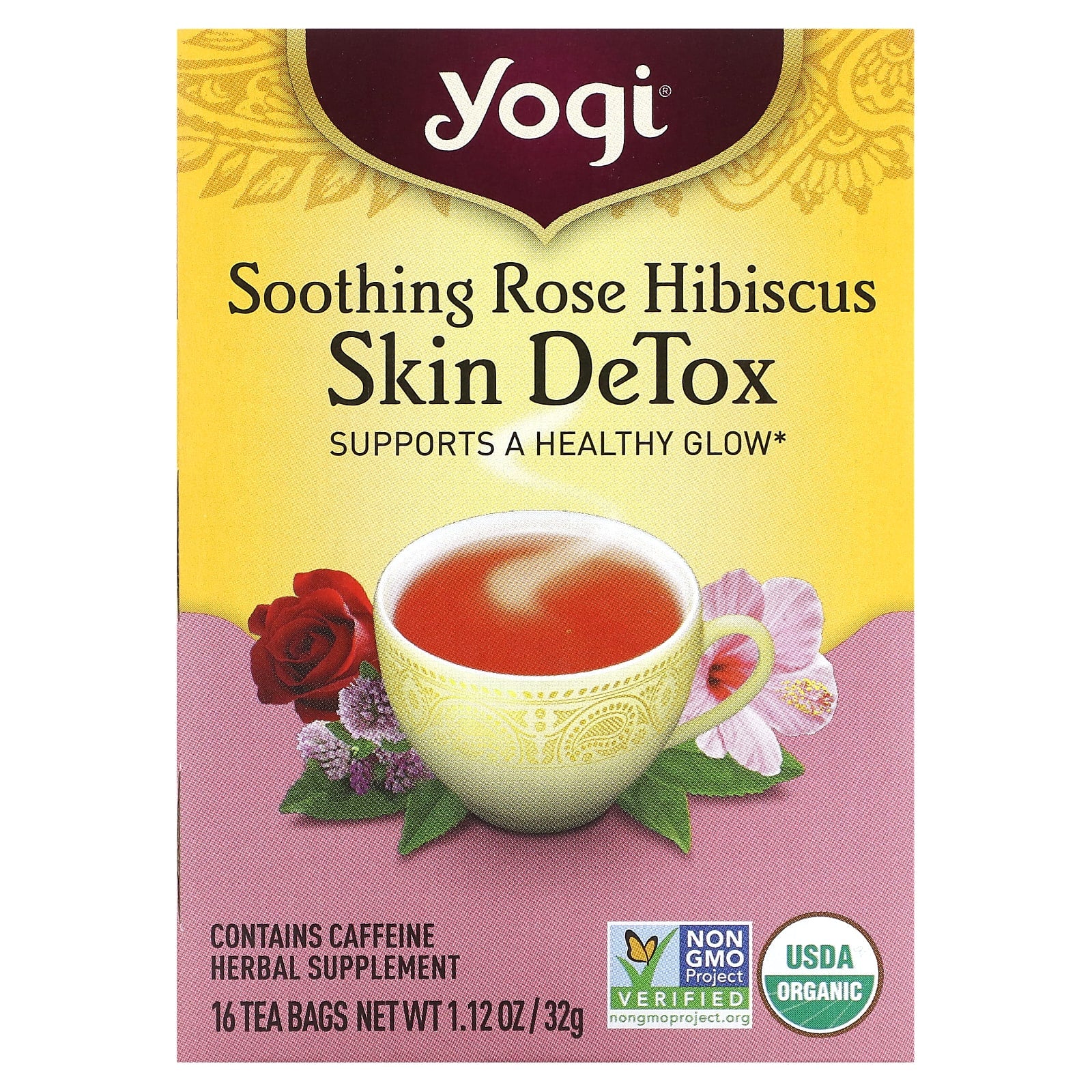 Yogi Tea Company, Soothing Rose Hibiscus Skin DeTox, 16 UPC 076950202955 | Hilife Vitamins