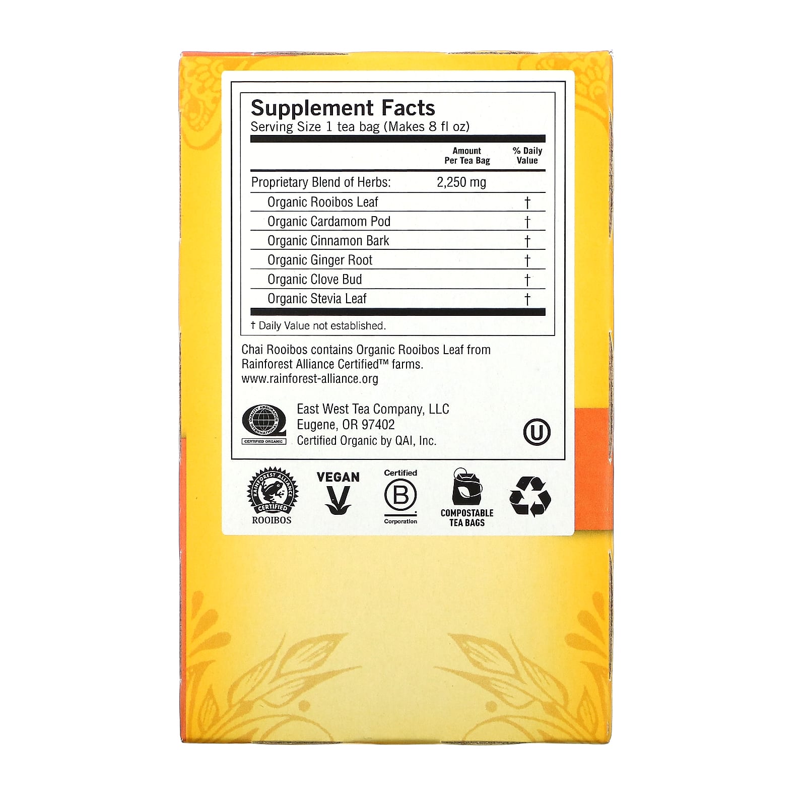 Yogi Tea Company, Chai Rooibos Tea, 16 UPC 076950415331 | Hilife Vitamins