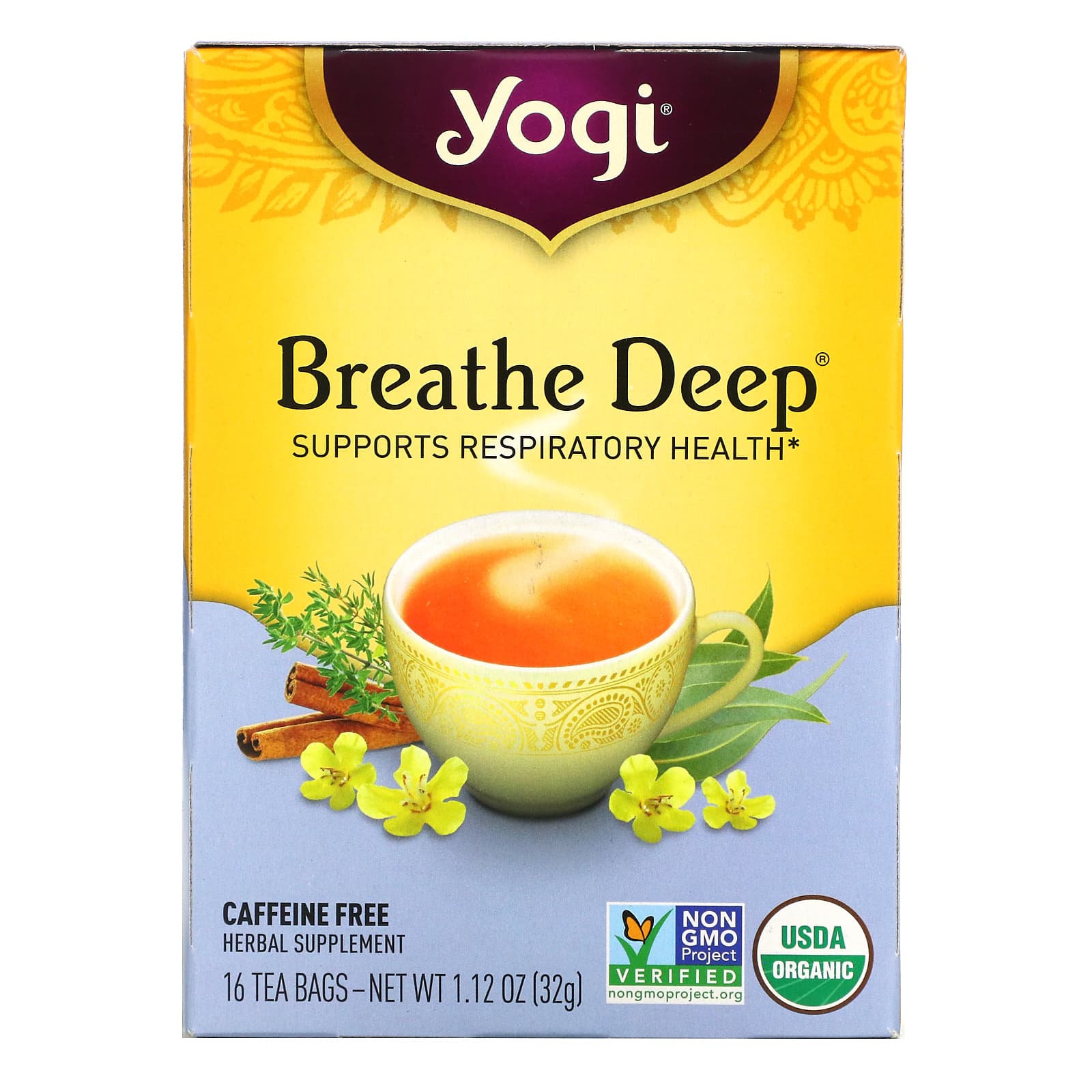 Yogi Tea Company, Breathe Deep Tea, 16 UPC 076950450042 | Hilife Vitamins