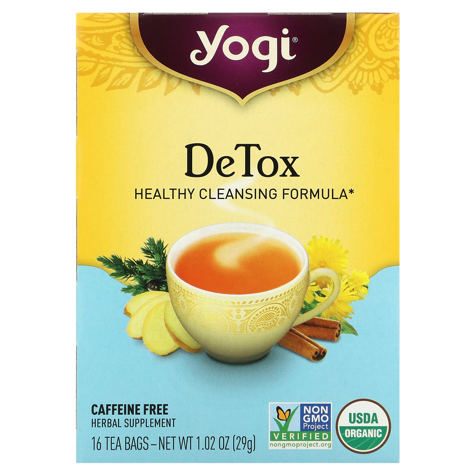 Yogi Tea Company, Detox Tea, 16 UPC 076950450080 | Hilife Vitamins
