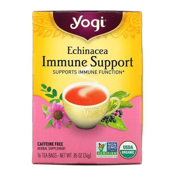 Yogi Tea Company, Echinacea Immune Support Tea, 16 - 076950450103 | Hilife Vitamins