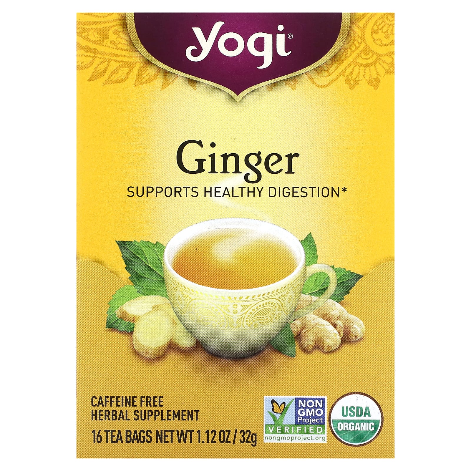 Yogi Tea Company, Ginger Tea, 16 UPC 076950450110 | Hilife Vitamins
