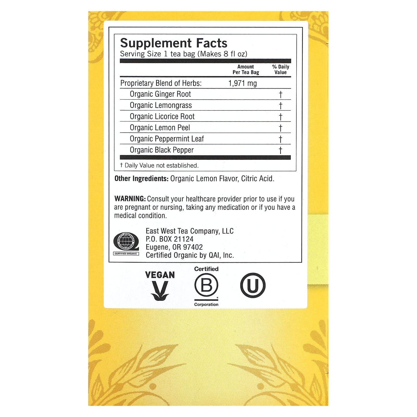 Yogi Tea Company, Organic Lemon Ginger Tea, 16 UPC 076950450172 | Hilife Vitamins