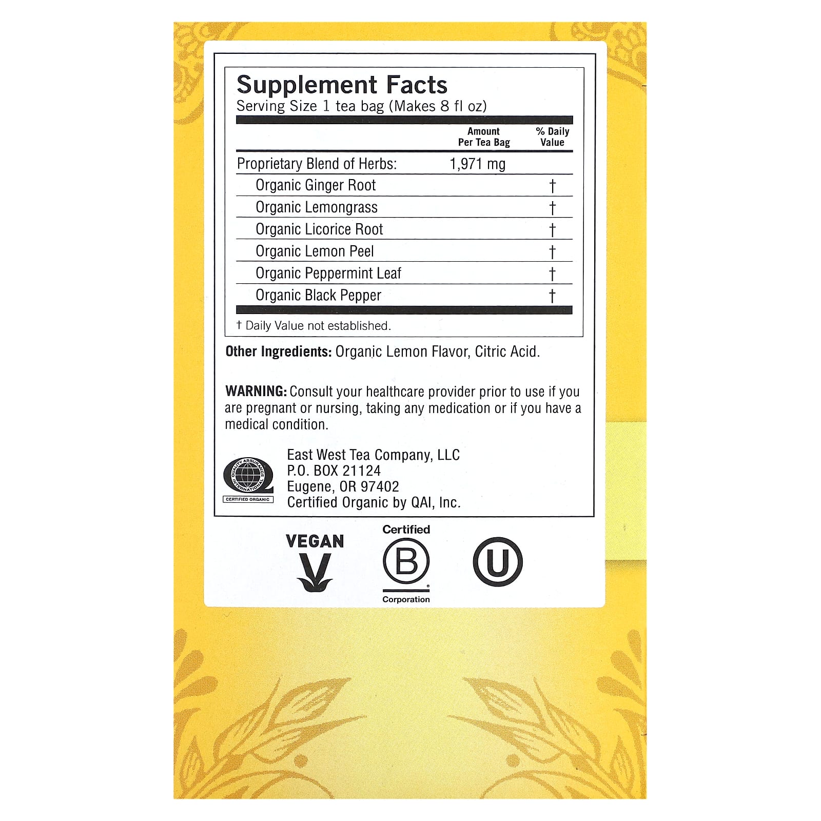 Yogi Tea Company, Organic Lemon Ginger Tea, 16 UPC 076950450172 | Hilife Vitamins