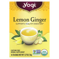 Yogi Tea Company, Organic Lemon Ginger Tea, 16 UPC 076950450172 | Hilife Vitamins