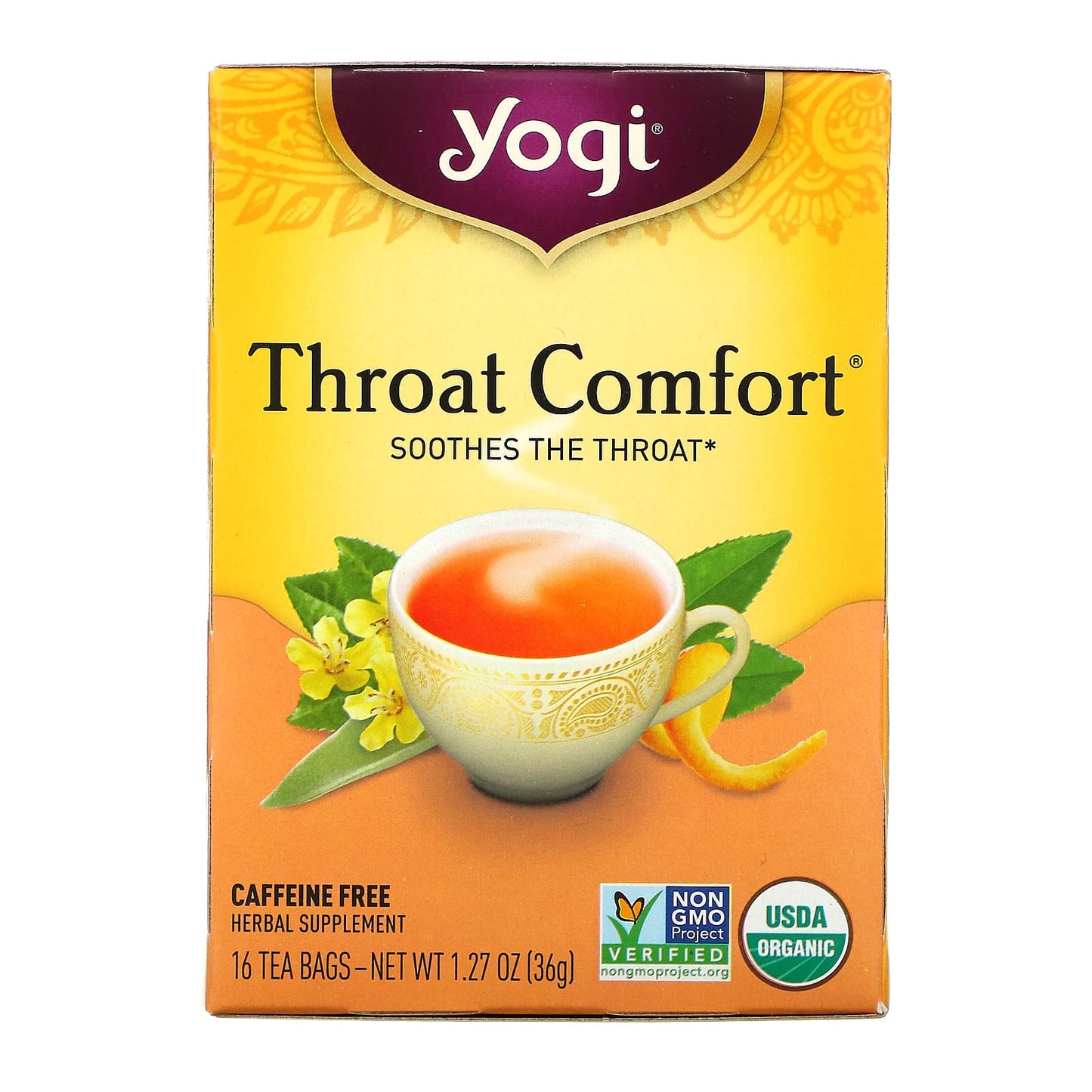 Yogi Tea Company, Throat Comfort Tea, 16 UPC 076950450189 | Hilife Vitamins