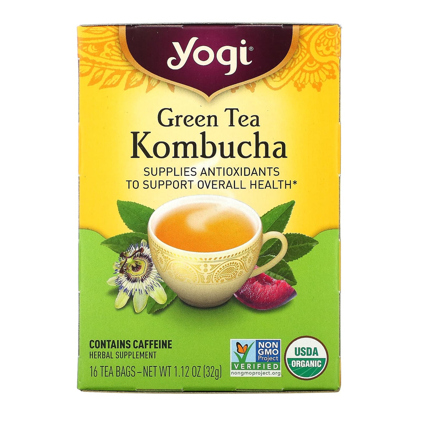 Yogi Tea Company, Green Tea Kombucha, 16 UPC 076950450219 | Hilife Vitamins