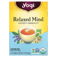 Yogi Tea Company, Relaxed Mind, Caffeine Free, 16 Tea Bags, 1.27 oz (36 g) UPC 076950450226 | Hilife Vitamins