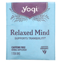Yogi Tea Company, Relaxed Mind, Caffeine Free, 16 Tea Bags, 1.27 oz (36 g) UPC 076950450226 | Hilife Vitamins