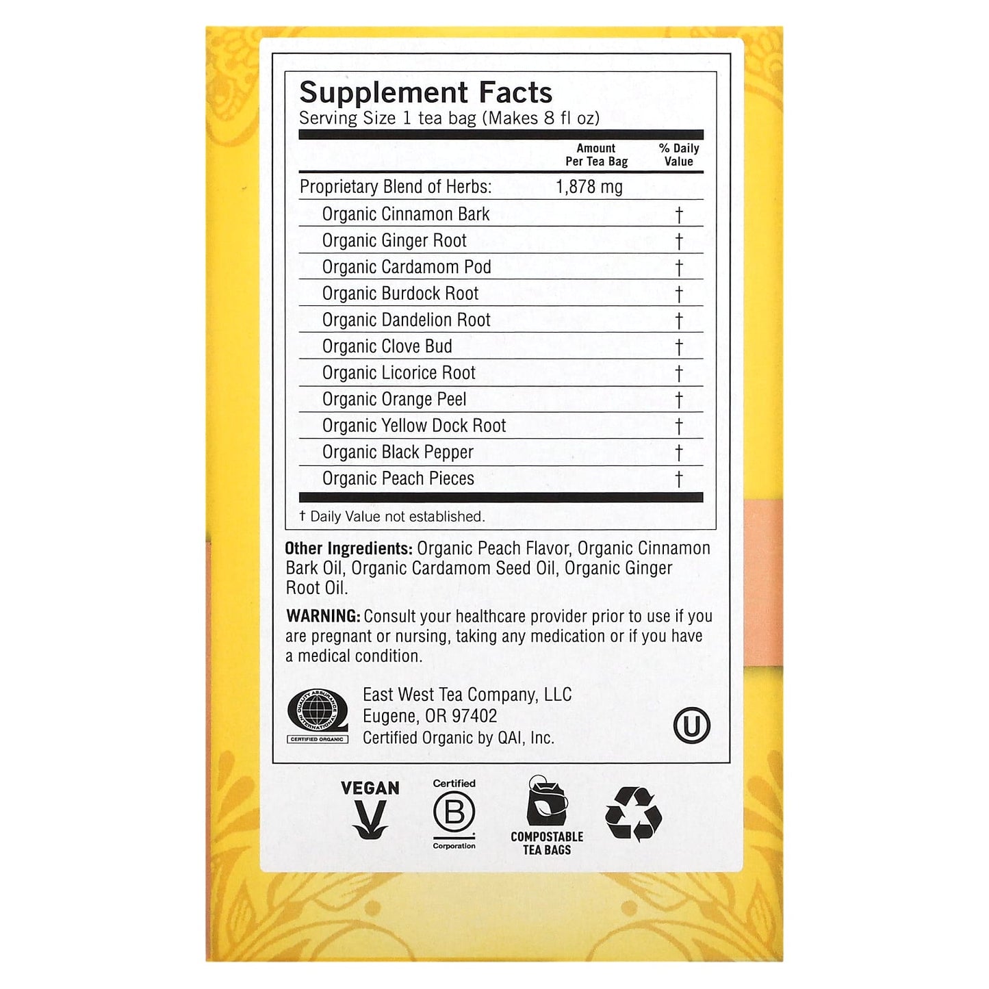 Yogi Tea Company, Peach De-Tox Tea, 16 UPC 076950450233 | Hilife Vitamins