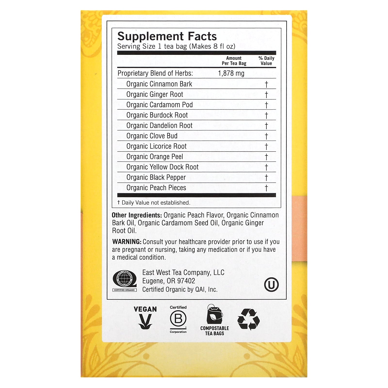 Yogi Tea Company, Peach De-Tox Tea, 16 UPC 076950450233 | Hilife Vitamins