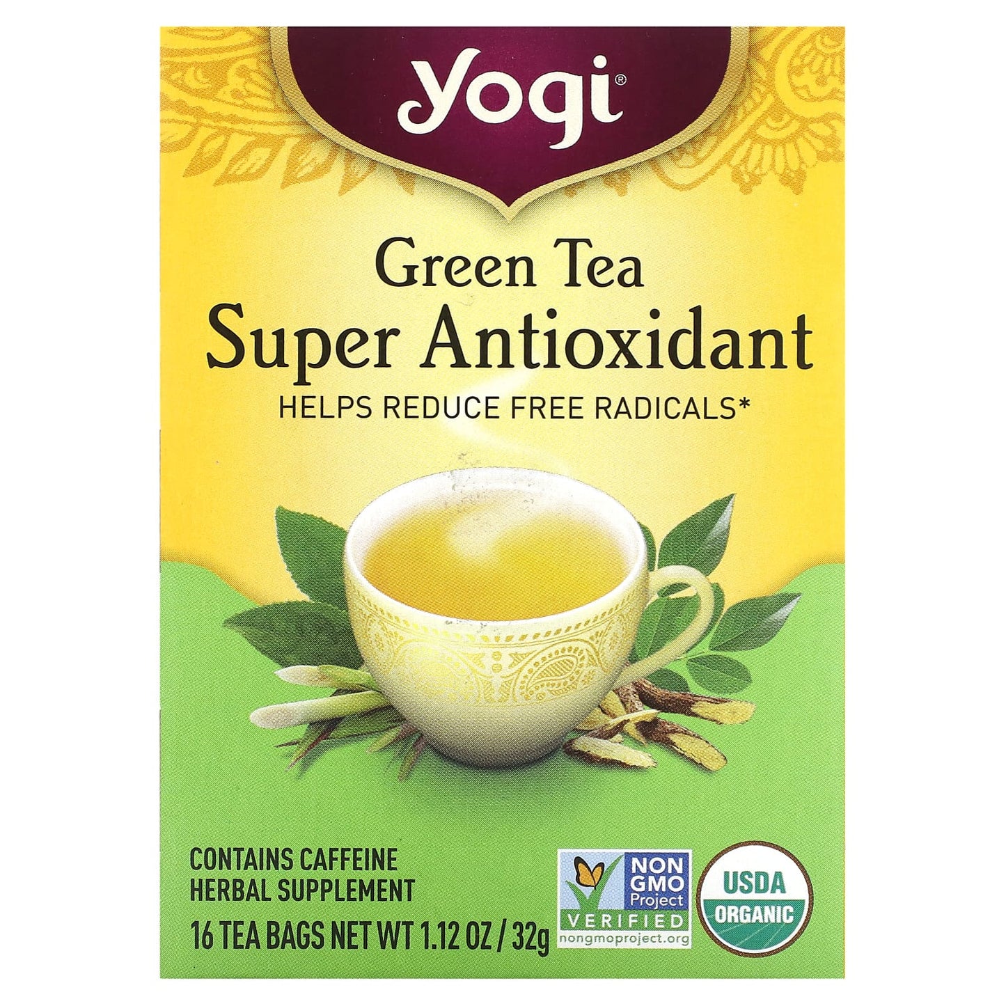 Yogi Tea Company, Green Tea Super Anti-Oxidant, 16 UPC 076950450363 | Hilife Vitamins