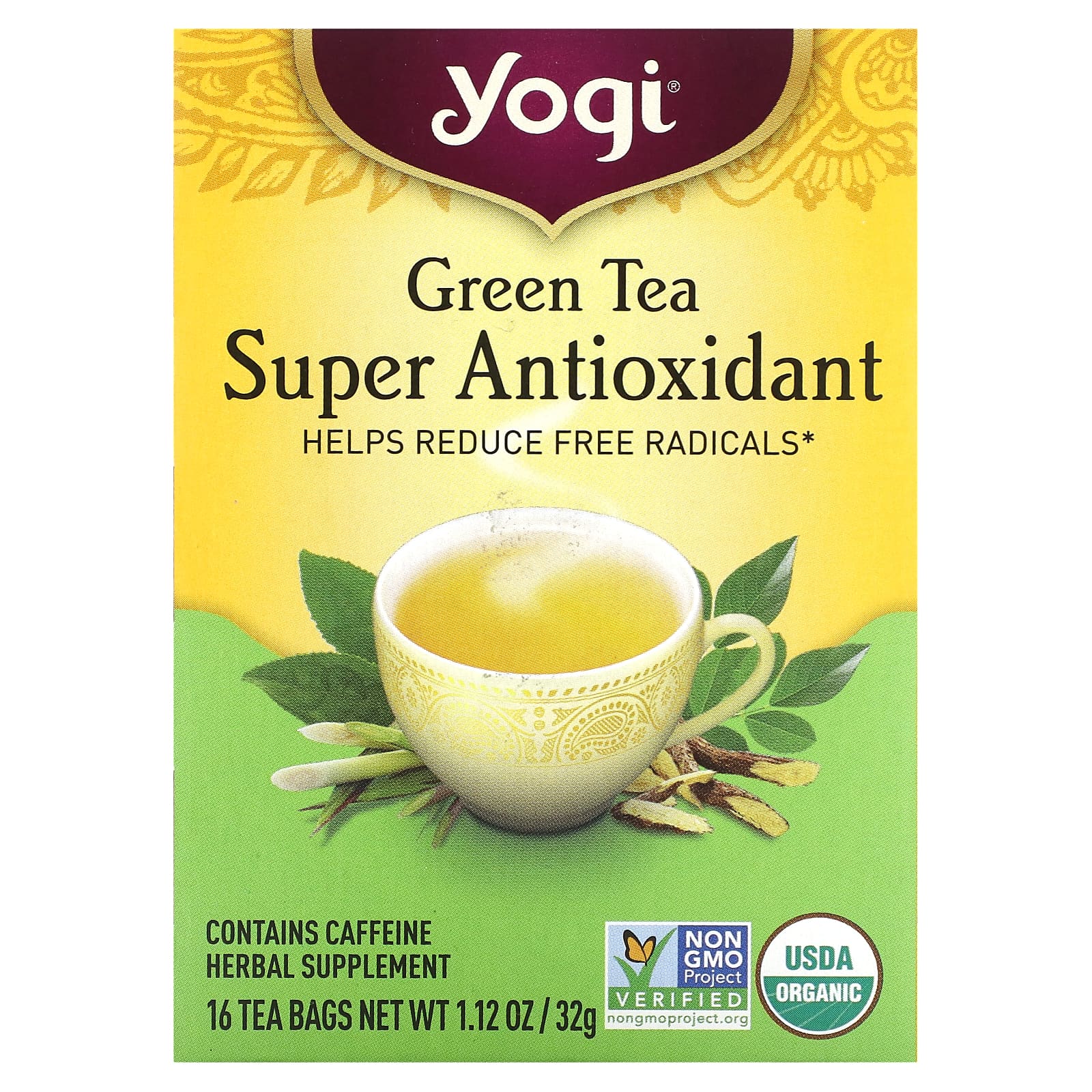 Yogi Tea Company, Green Tea Super Anti-Oxidant, 16 UPC 076950450363 | Hilife Vitamins