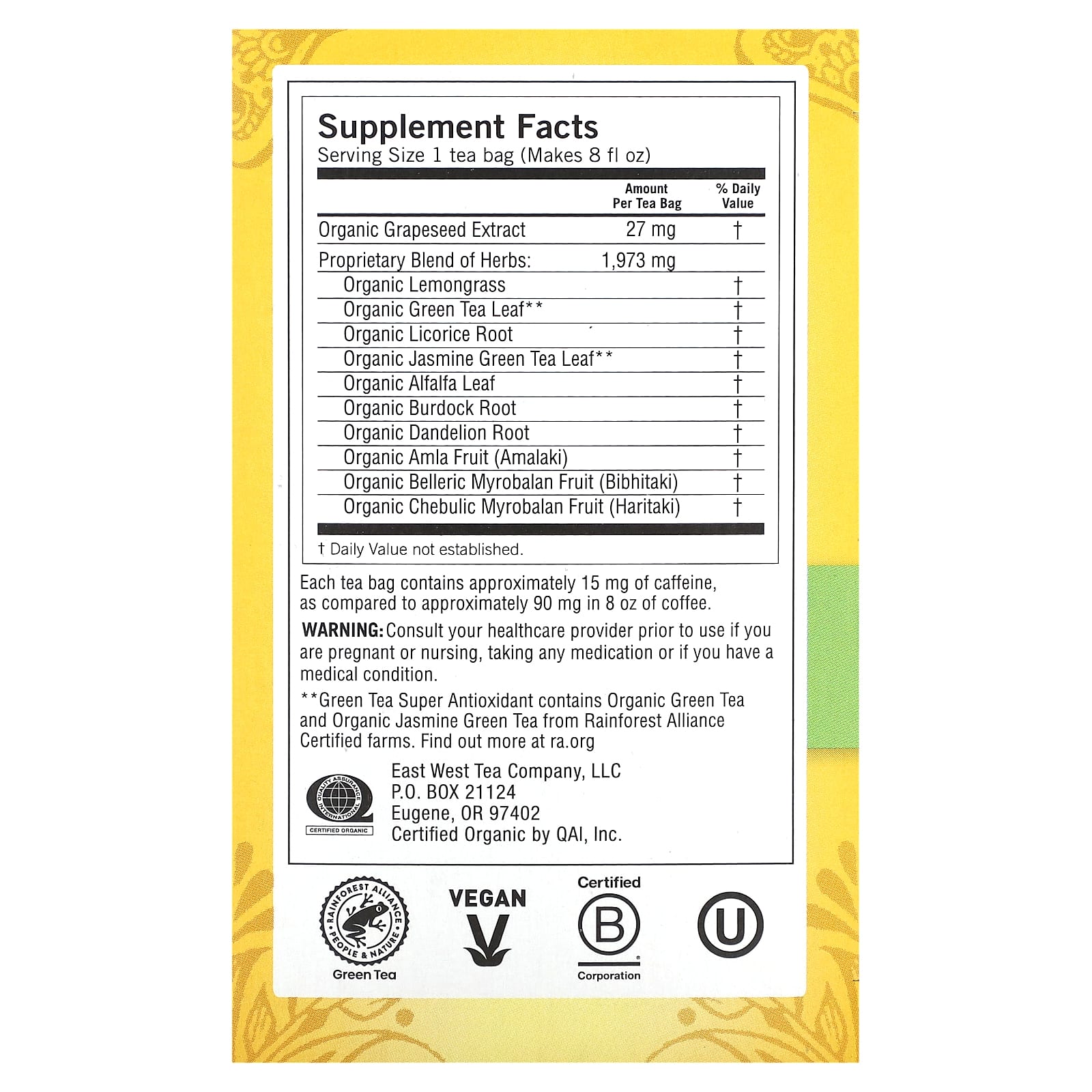Yogi Tea Company, Green Tea Super Anti-Oxidant, 16 UPC 076950450363 | Hilife Vitamins