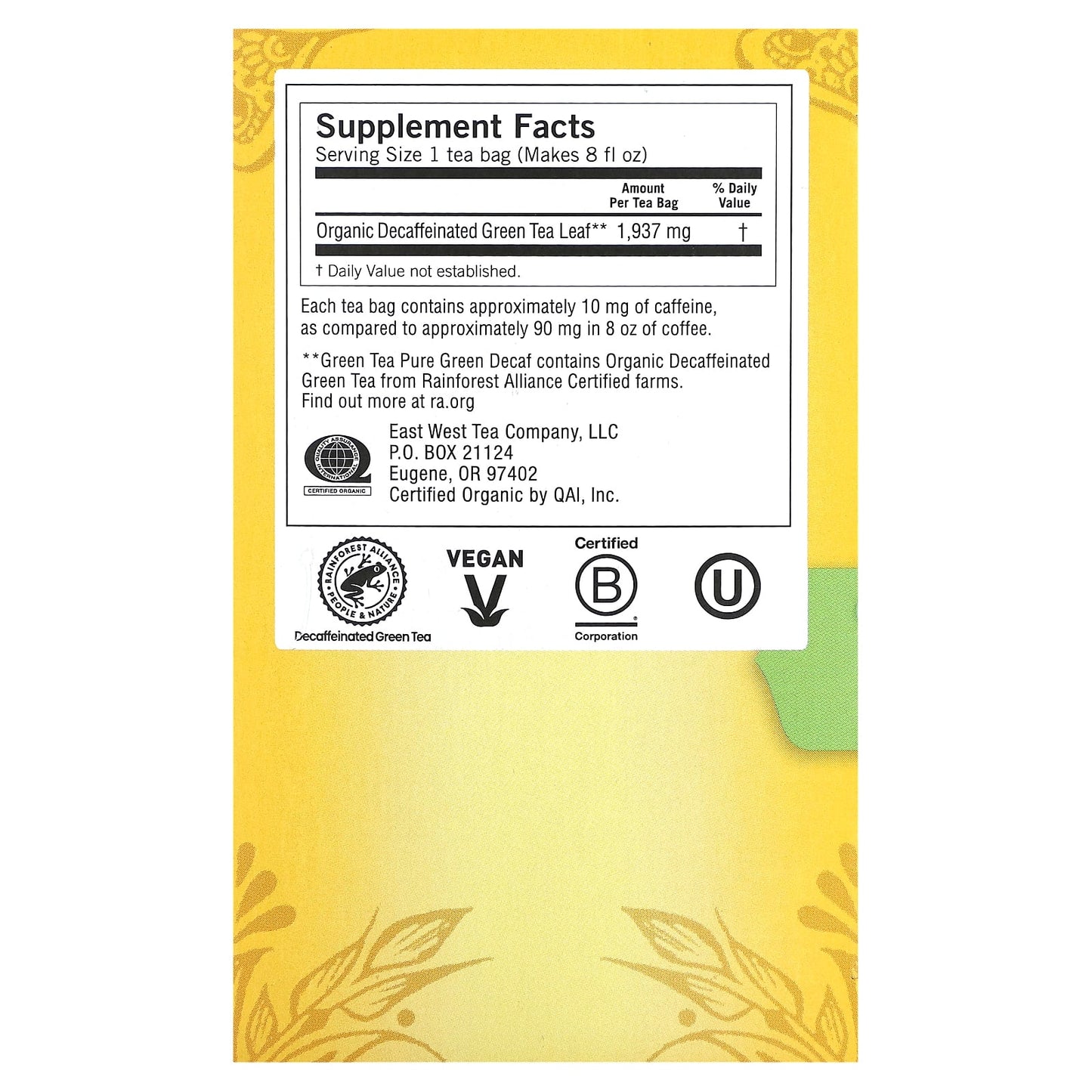 Yogi Tea Company, Green Tea Decaf, 16 UPC 076950450417 | Hilife Vitamins