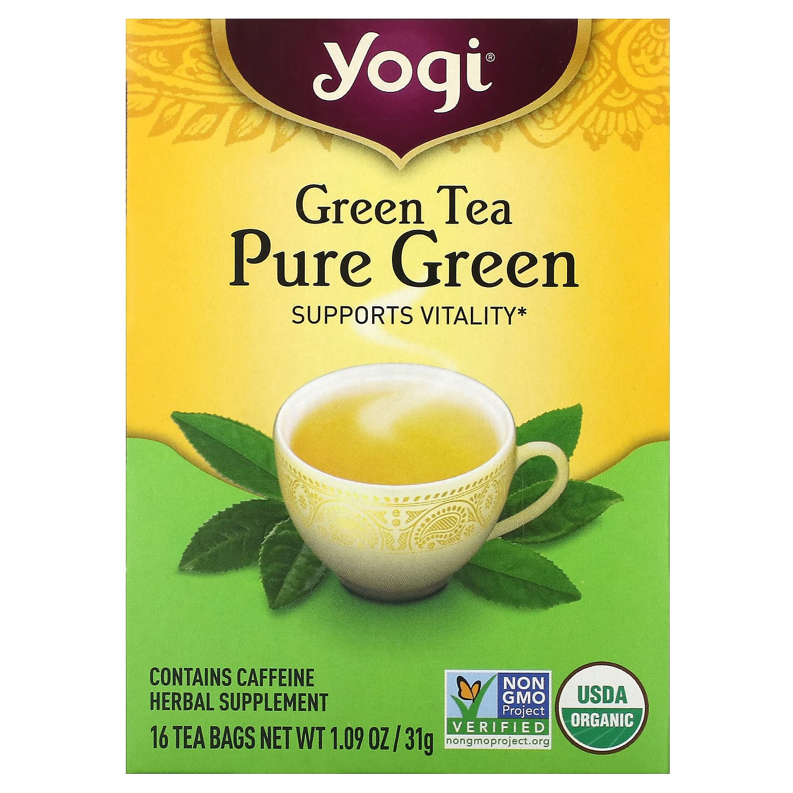Yogi Tea Company, Simply Green Tea, 16 UPC 076950450424 | Hilife Vitamins