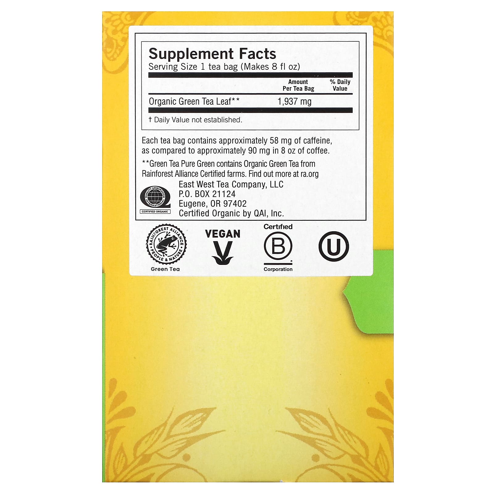 Yogi Tea Company, Simply Green Tea, 16 UPC 076950450424 | Hilife Vitamins