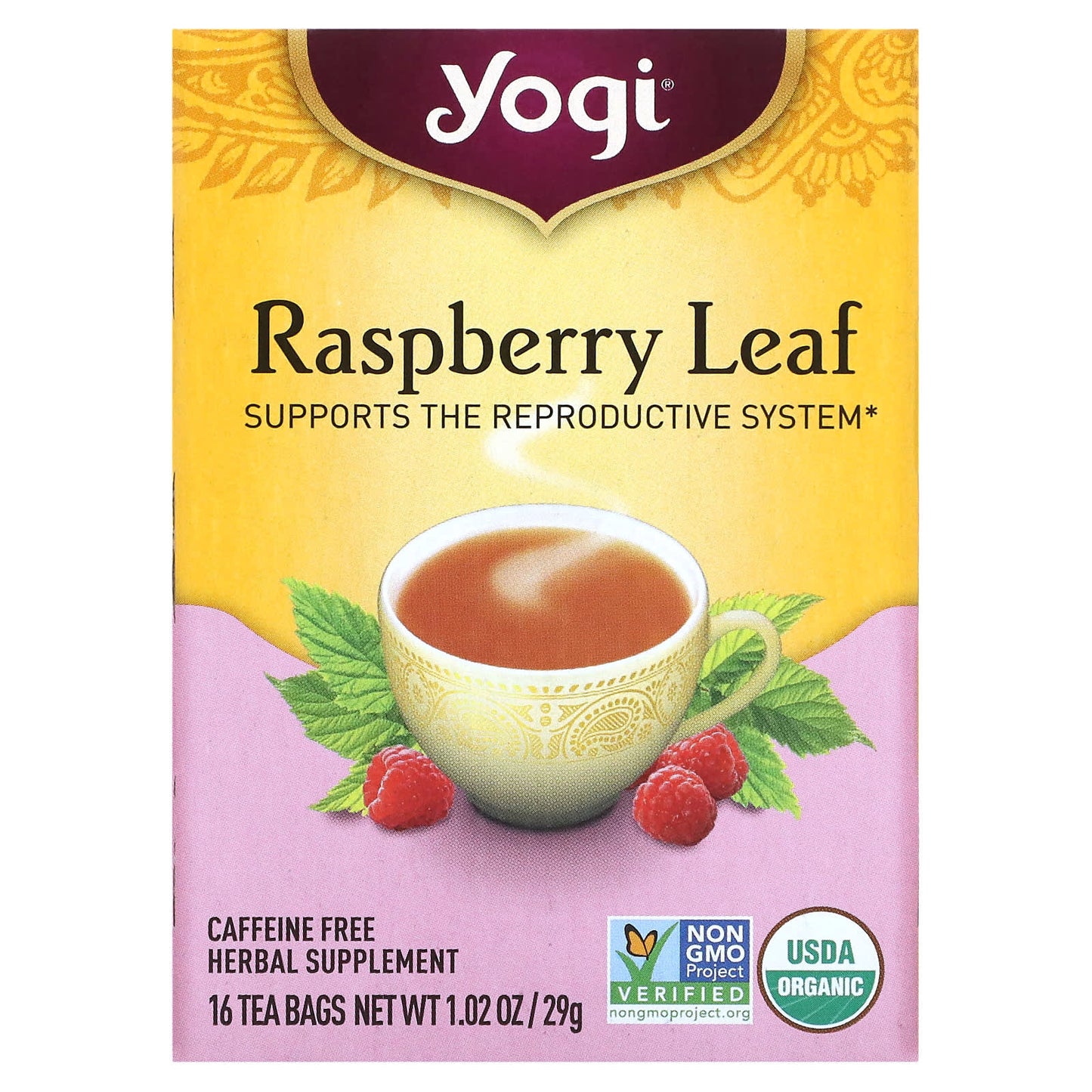 Yogi Tea Company, Woman's Raspberry Leaf Tea, 16 UPC 076950450431 | Hilife Vitamins