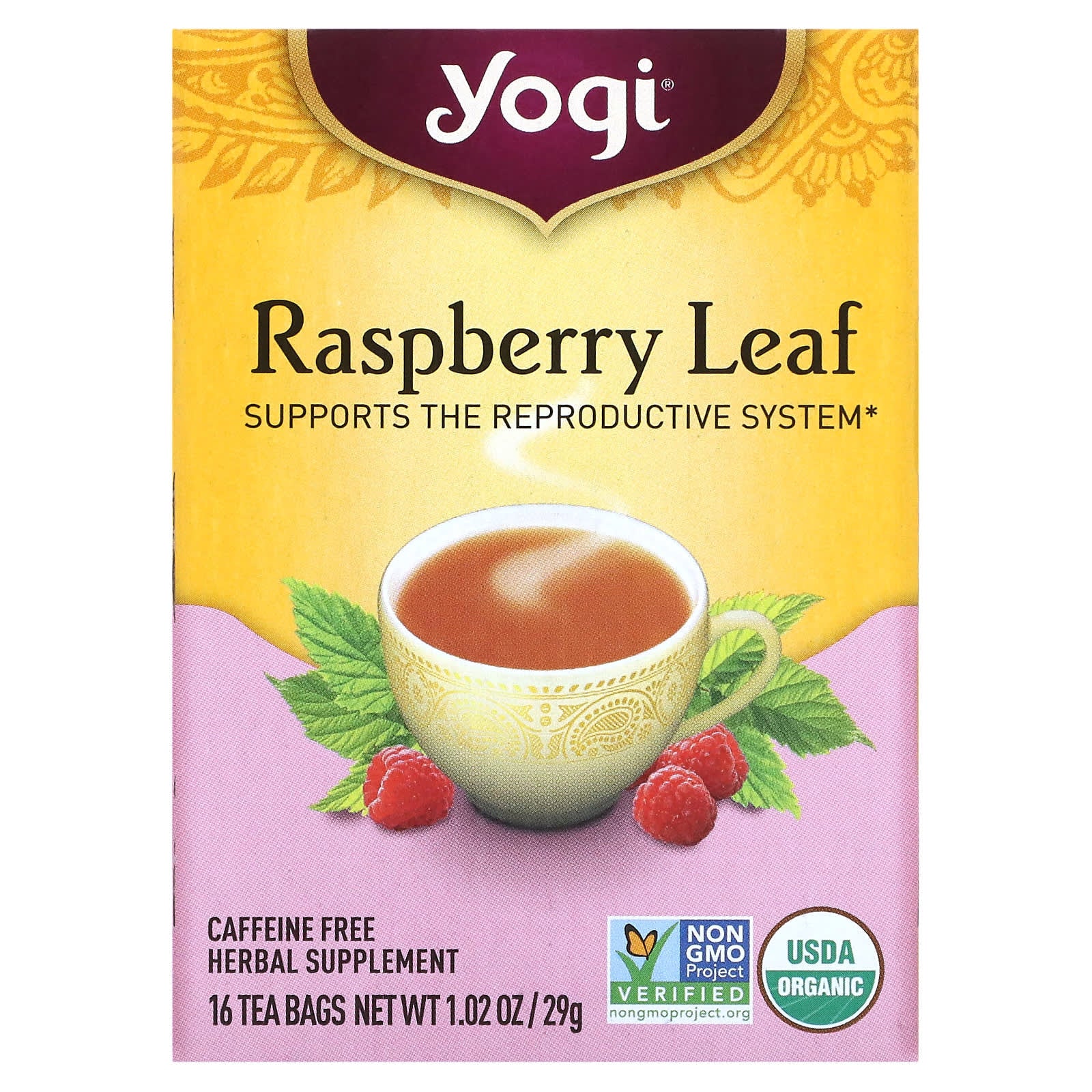 Yogi Tea Company, Woman's Raspberry Leaf Tea, 16 UPC 076950450431 | Hilife Vitamins