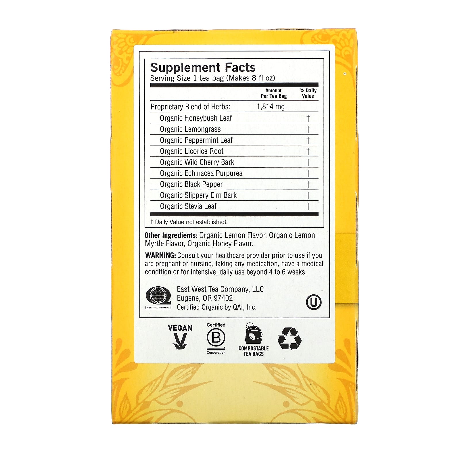 Yogi Tea Company, Honey Lemon Throat Comfort Tea, 16 UPC 076950450561 | Hilife Vitamins