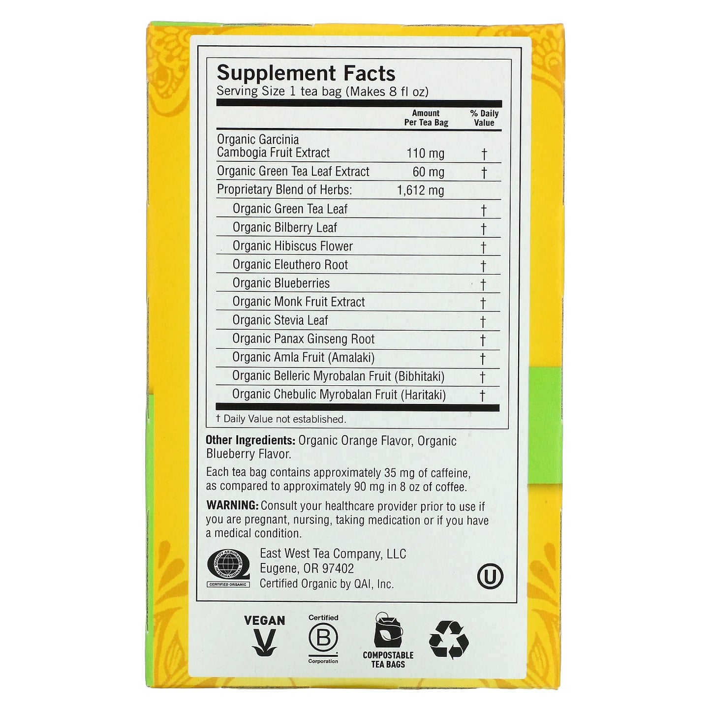 Yogi Tea Company, Green Tea Blueberry Slim Life, 16 UPC 076950450578 | Hilife Vitamins
