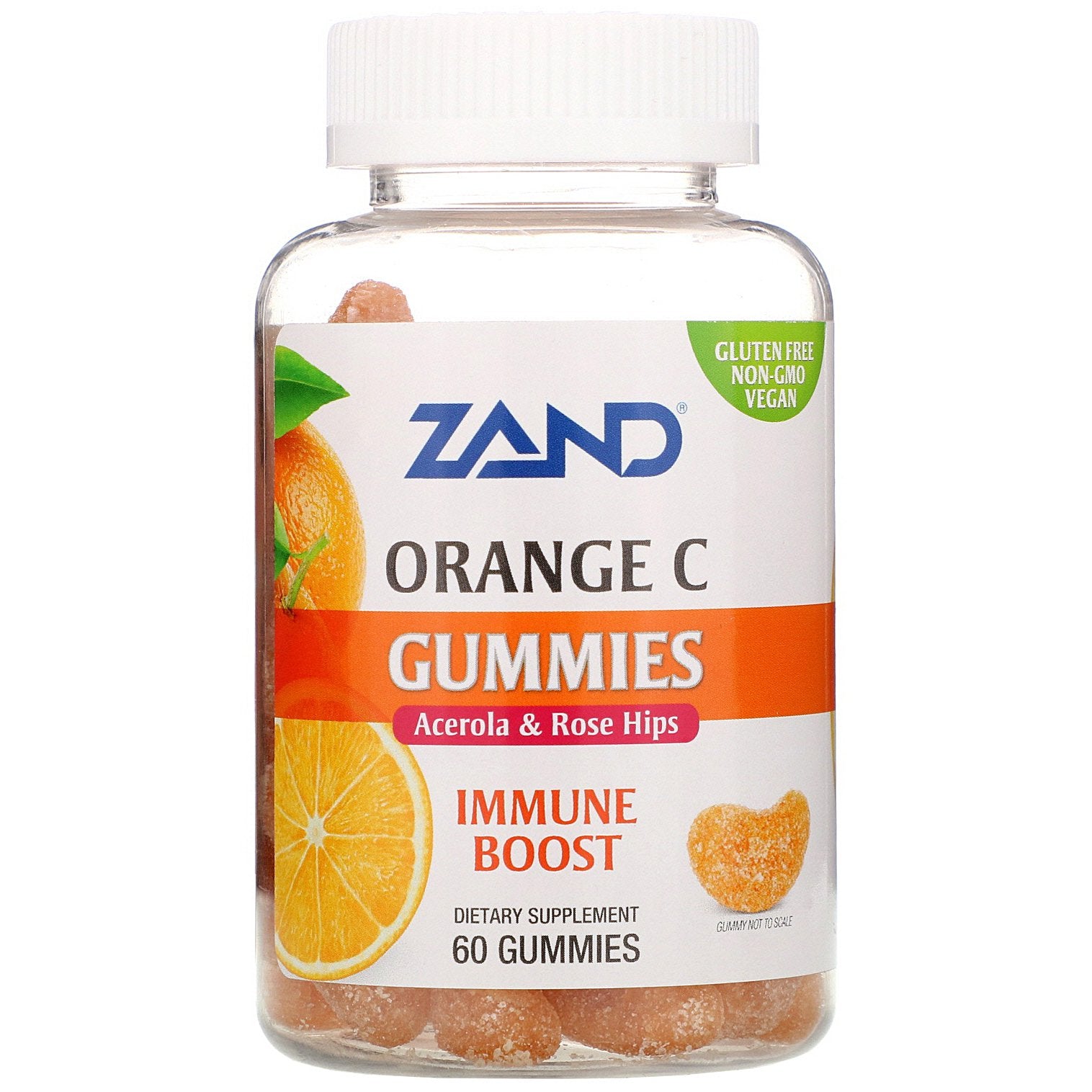 Zand, Orange C, Acerola & Rose Hips, Immune Booster, 60 Gummies UPC 041954322350 | HiLife Vitamins