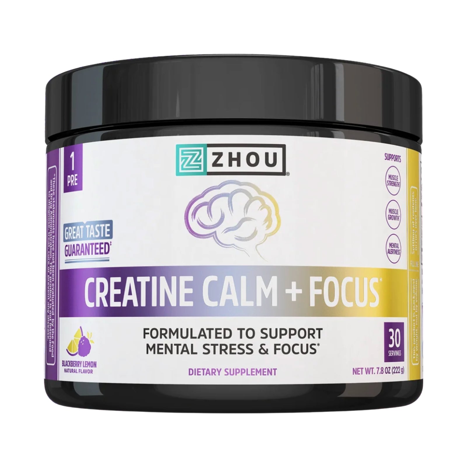 Zhou Nutrition, Creatine Calm + Focus, 30 Servings UPC 669191436083 | Hilife Vitamins