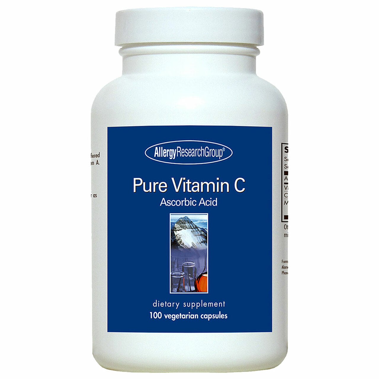 Allergy Research Group, Pure Vitamin C Ascorbic Acid, 100 Vegetable Capsules UPC 713947700307 | HiLife Vitamins