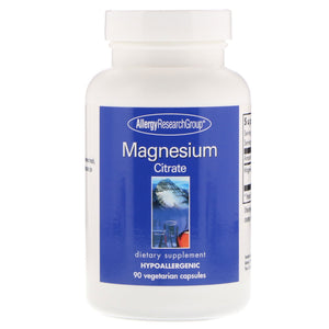 Allergy Research Group, Magnesium Citrate Pure, Well-Absorbed Magnesium, 90 Capsules - 713947702400 | Hilife Vitamins