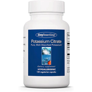 Allergy Research Group, Potassium Citrate Pure, Well-Absorbed Potassium, 120 Vegetarian Capsules - 713947702707