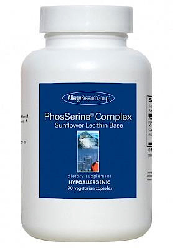 Allergy Research Group, PhosSerine Complex Sunflower Lecithin Base, 90 Vegetarian Capsules UPC 713947725713 | HiLife Vitamins