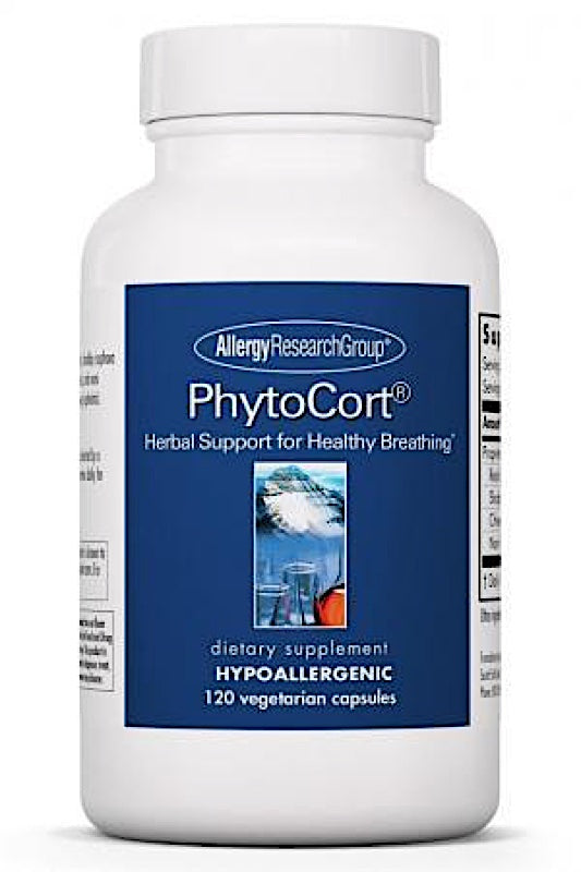 Allergy Research Group, PhytoCort Herbal Support for Healthy Breathing, 120 Vegetarian Capsules UPC 713947758407 | HiLife Vitamins