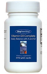 Allergy Research Group, Vitamin D3 Complete Daily Balance with A and K2, 60 Fish Gelatin Capsules - 713947763807