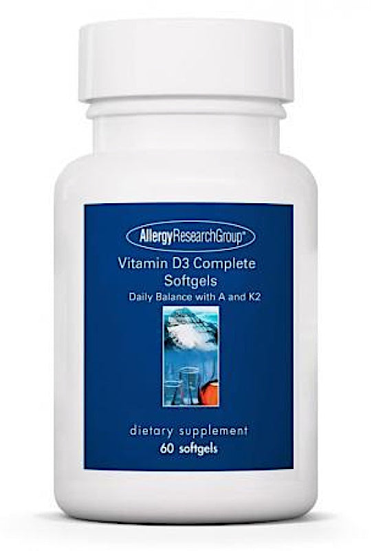 Allergy Research Group, Vitamin D3 Complete Daily Balance with A and K2, 60 Softgels UPC 713947765801 | HiLife Vitamins