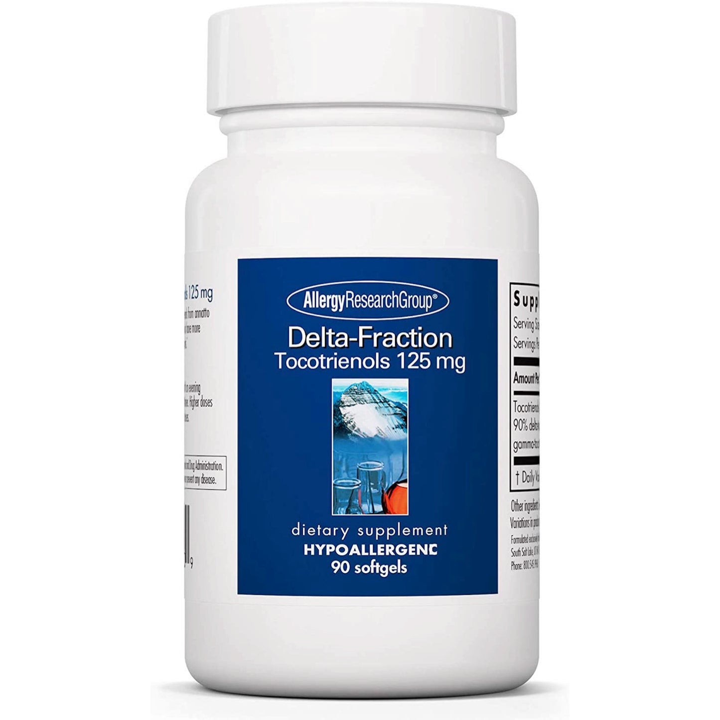 Allergy Research Group, Delta-Fraction Tocotrienols 125 mg, 90 Softgels UPC 713947766709 | HiLife Vitamins