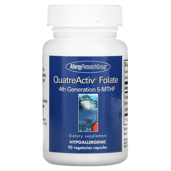 Allergy Research Group, QuatreActiv Folate 4th Generation 5-MTHF, 90 Vegetarian Capsules - 713947765306 | Hilife Vitamins
