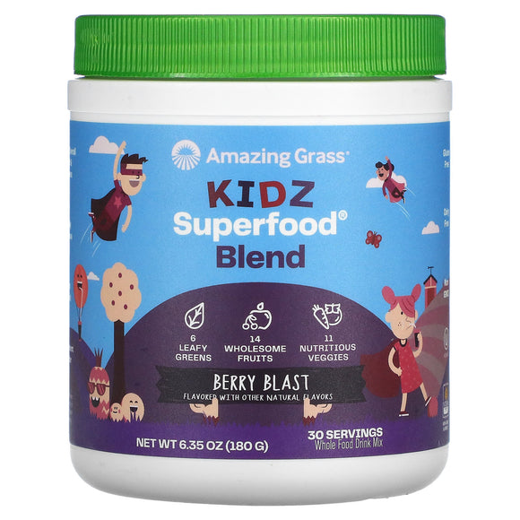 Amazing Grass, Berry Kidz Superfood 30 Servings, 6.35 Oz - 829835000333 | Hilife Vitamins