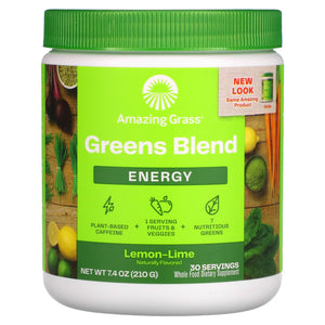 Amazing Grass, Energy Lemon Lime Green Superfood 30 Servings, 7.4 Oz - 829835000425 | Hilife Vitamins