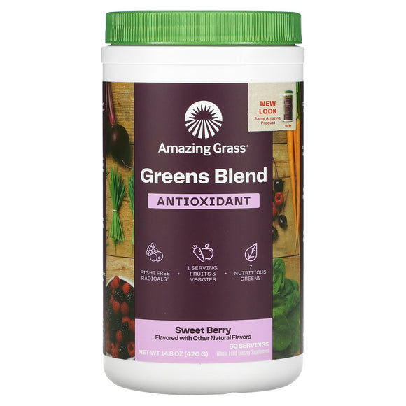Amazing Grass, Green Superfood, Antioxidant, Sweet Berry, 14.8 oz - 829835001125 | Hilife Vitamins