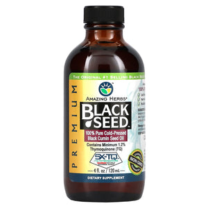 Amazing Herbs, Premium Black Seed Oil, 4 Oz - 665231120042 | Hilife Vitamins