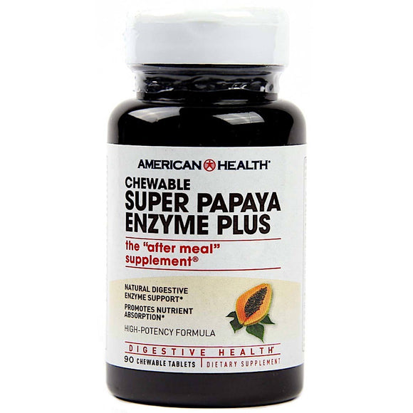American Health, Super Papaya Enzyme Plus, 90 Chewables - 076630502030 | Hilife Vitamins
