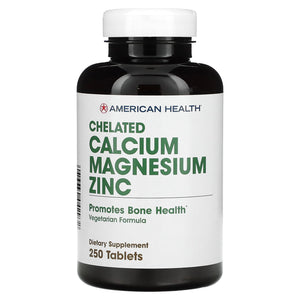 American Health, Chelated Calcium & Magnesium w/Zinc, 250 Tablets - 076630042932 | Hilife Vitamins