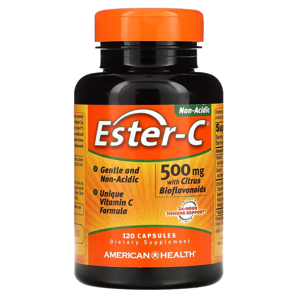 American Health, Ester-C With Citrus Bioflavonoids 500 mg, 120 Capsules - 076630169615 | Hilife Vitamins