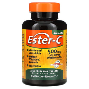 American Health, Ester-C w/Citrus Bioflavonoids 500mg, 225 Tab Vegi Tablets - 076630169745 | Hilife Vitamins